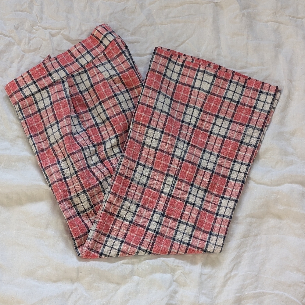 Vintage pink plaid pants 2